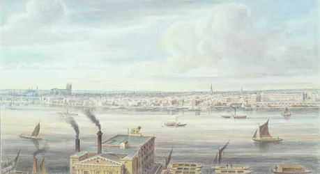 A Fine View of London from Westminster Bridge to the Adelphi, 1837
